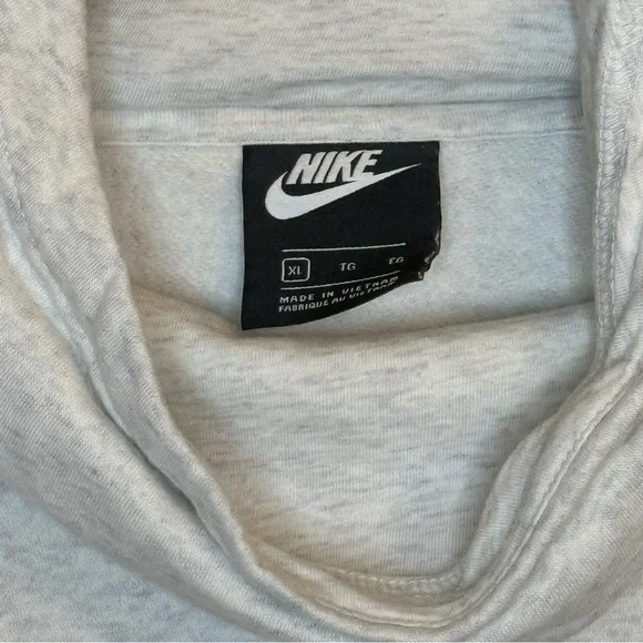 Nike Gray w/ Gold Glitter Swoosh Funnel-Neck Hoodie - Picture 4 of 5